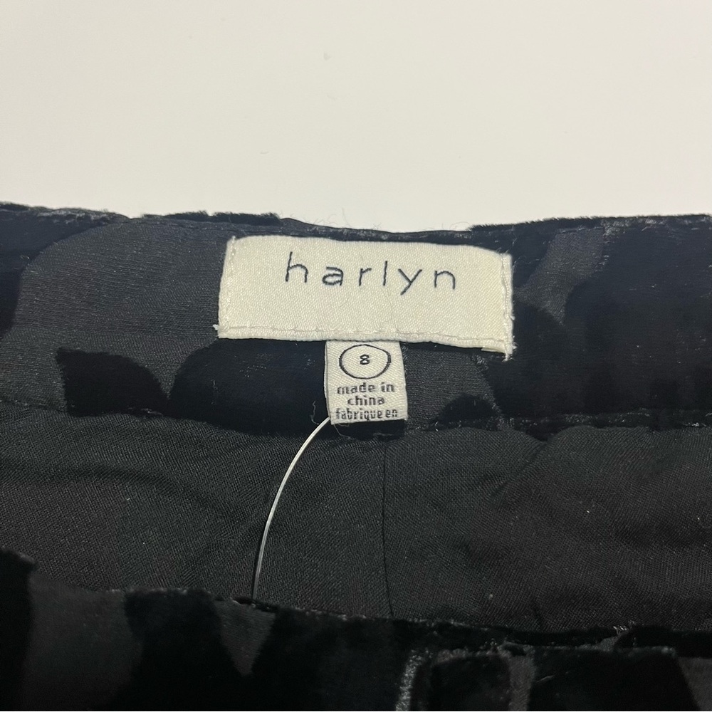 harlyn Women's Black Patterned Pants Size 8 - Picture 3 of 9